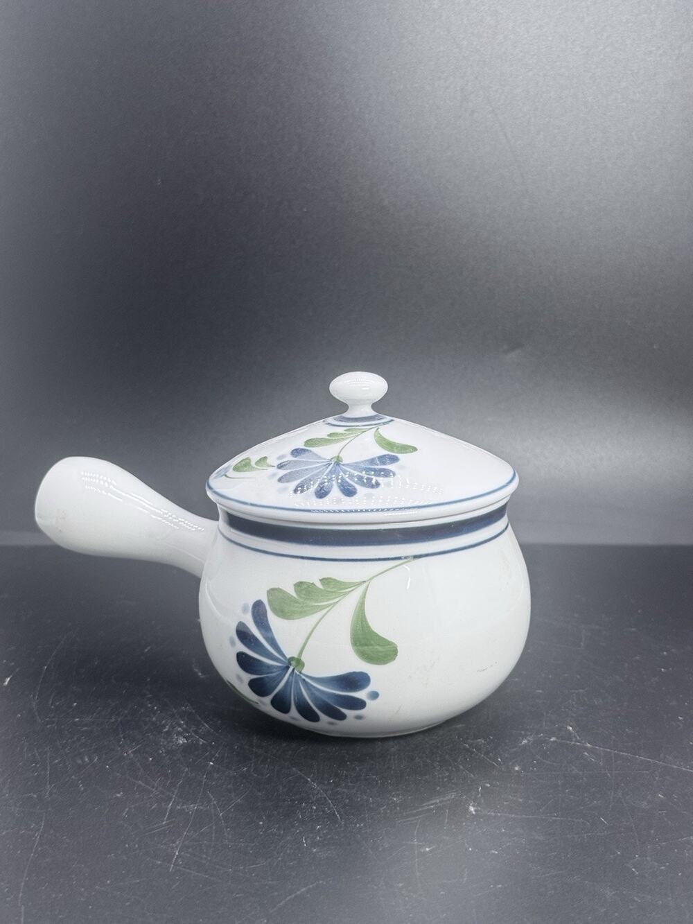 Vintage Dansk Sage Song White Blue Floral ONE Individual Casserole W/ Lid/Handle